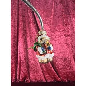 Vintage Christmas - Handblown Glass Ornament - Santa Claus Bear - 2"